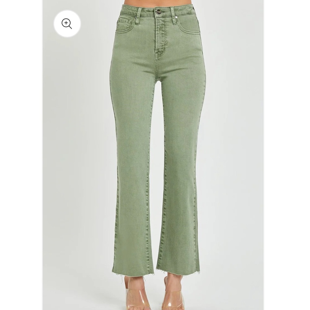 RISEN Olive High Rise Straight Jean | Plus Size 1XL